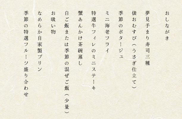 メニューの詳細